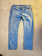 Vintage 90s Levis 501-0115 Blue Made in USA Button Fly Jeans W36xL36