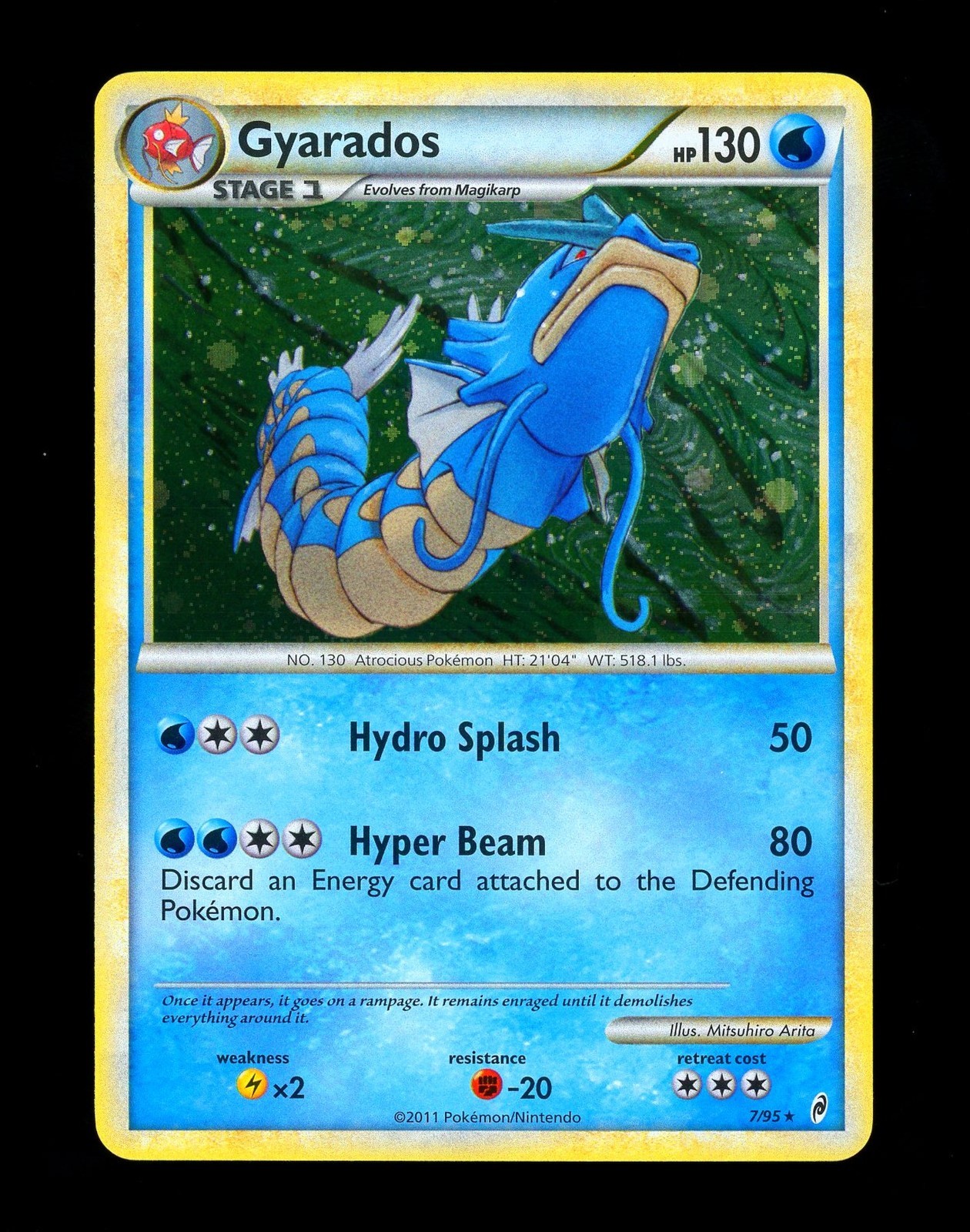 2011 Pokemon GYARADOS Call of Legends Set COSMOS HOLO Foil Rare COL Card 7/95 NM