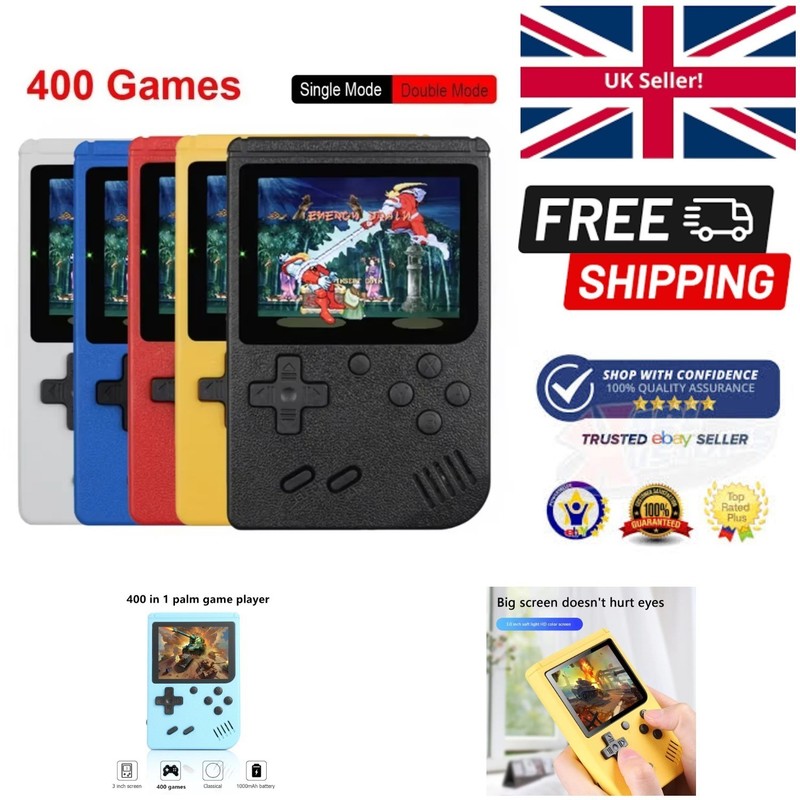 Retro Console - 400 In 1 Mini Game Player - Portable 8 Bit LCD Device