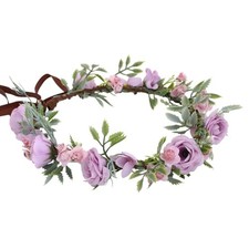 Fairy Flower Crown Headband, Rose Floral Headpiece Purple