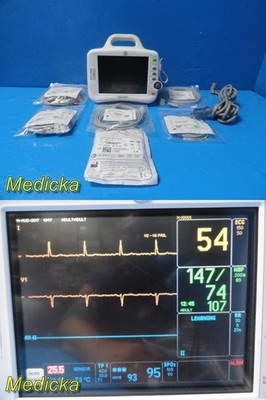 GE Dash 3000 (IBP, SPO2, TEMP, CO2, NBP, ECG) Monitor W/ NEW Leads ~ 37864