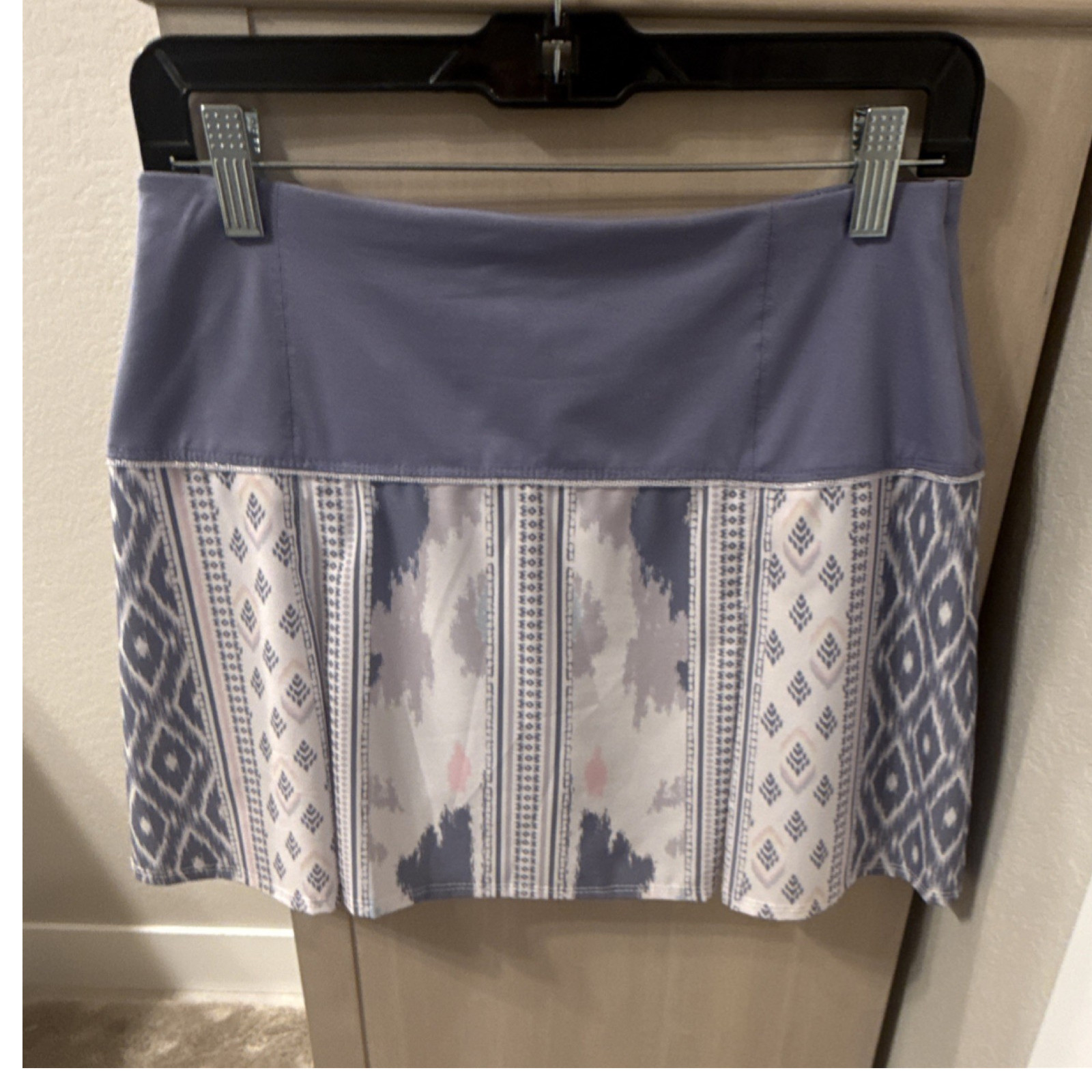 Lucky in Love Women’s Athletic Tennis Skort Pull On Stretch Purple Geometric M
