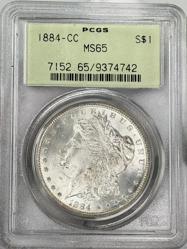 1884-CC $1 Morgan Dollar PCGS MS65 OGH Silver CARSON CITY One Dollar US Coin