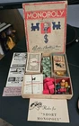 Vtg 1930s/40s Parker Brothers Monopoly Popular Edition w/ Board & Wooden Pieces