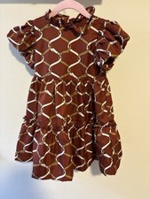Janie And Jack Equestrian Bridle Bubble Sleeve Dress Size 2T