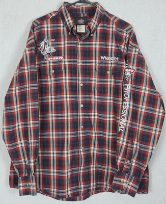 Wrangler PBR Shirt Men's XL Rodeo Western Embroidered Bull Rider 90's VTG Y2K