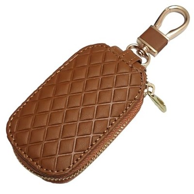 Pleoos Car Key Case, Genuine Leather Car Key Fob Cover, Anti Scratch, Brown