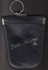 Delta Air Lines leather keychain pouch 1980s