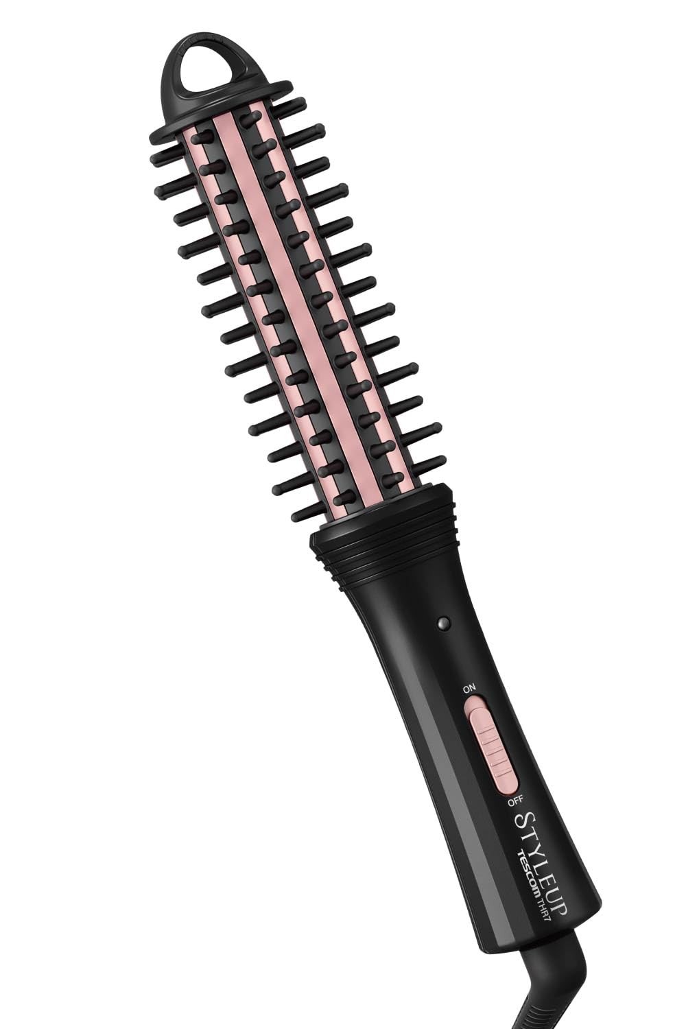 22mm Compact Black Curling Iron Roll Brush for Effortless Waves-image