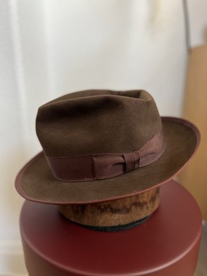 Vintage Royal Stetson Whippet Fedora Hat Walnut Brown Size 7 MINT