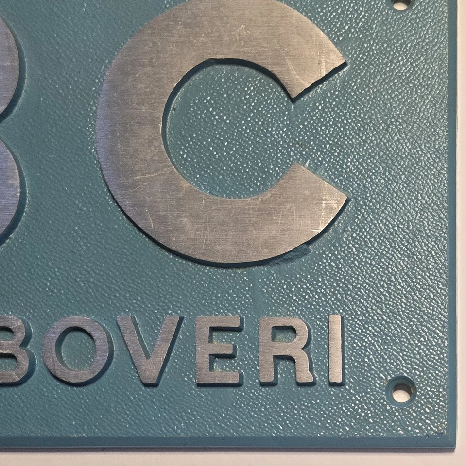 Vintage Brown Boveri Cast Aluminum Sign 16.5" X 8.5" BBC Electrical Engineering - Image 3 of 4