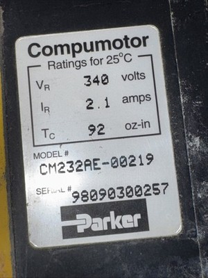 Parker Compumotor CM232AE-00219 Brushless DC Servo Motor 23 340V 92oz-untested