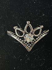 Mandala Flower Ring Clear Stone Size 7 Silver Tone Cocktail Fashion Ring