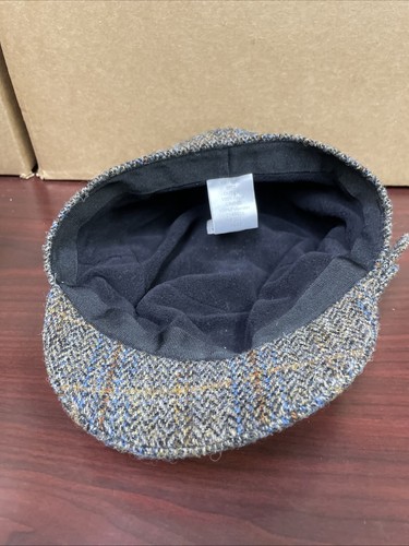 Damen Harris Tweed Baker Boy Cap Zeitungsjunge flache Mütze Fischgrätmuster kariert Größe MD - Bild 5 von 8