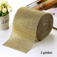 24 Rows Rhinestones Mesh Trimming Ribbon Wedding Diamond Sparkle Rhinestone Cup