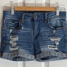 AEROPOSTALE Distressed Denim SIZE 6 Cuffed Shorts
