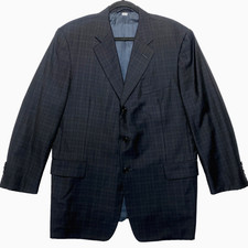 Loro Piana Hickey Freeman Blazer Jacket Mens 44R Dark Navy Tasmanian Wool