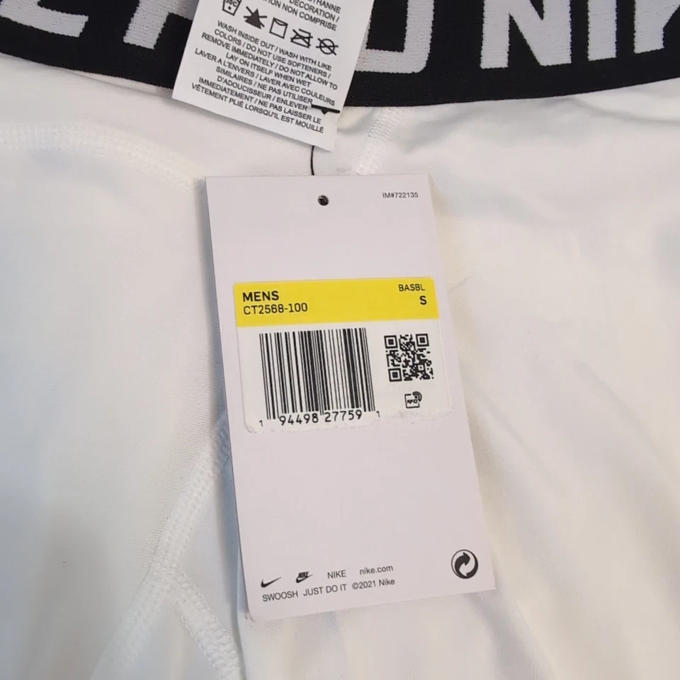 NUEVO Pantalones Cortos Deslizantes de Béisbol Nike Pro CT2568-010 Gris Blanco Para Hombre Talla Pequeña Foto 3 de 4