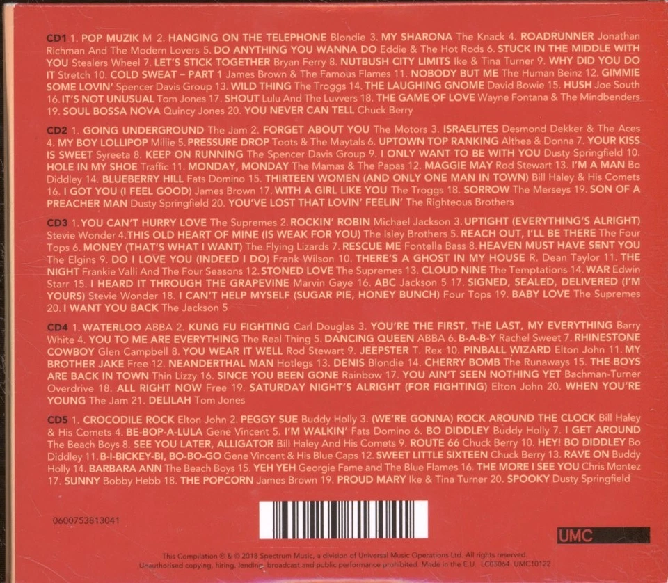 Various Artists 101 Jukebox Classics CD set Europe Umc 2018 5 X CD in multifold - Bild 2 von 2