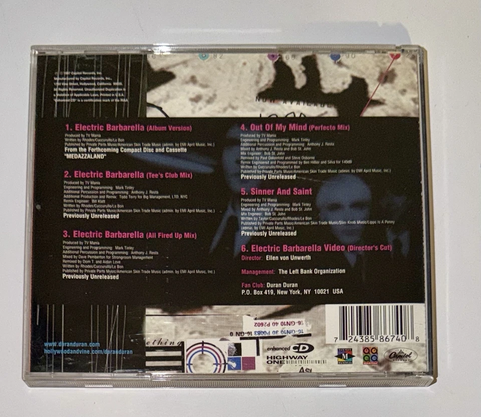 Duran Duran Electric Barbarella 5 Track CD Single. Mint Condition! Foto 2 de 4