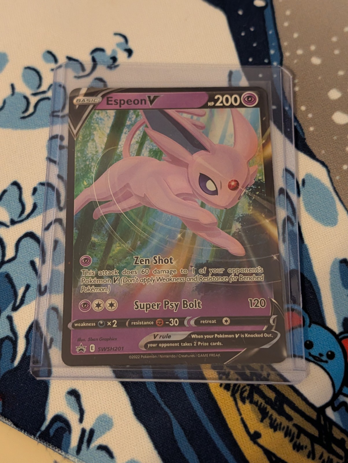 Pokémon Espeon v Holo Black Star Promo SWSH201 TCG Card Near Mint Condition