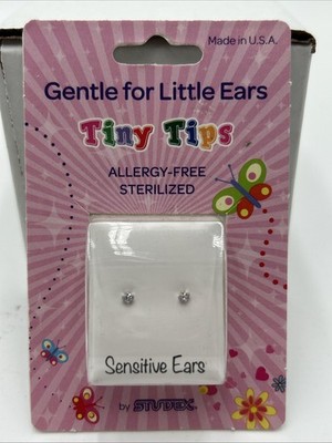 Studex Tiny Tips Earrings For Little Ears TT-740W Stainless Tiff 2MM CZ