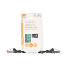 Image of Nedis 15cm CAT6 Network Patch Cable RJ45 Male S/FTP 0.15m 15cm LSZH Black