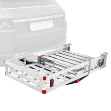 VEVOR Hitch Mount Cargo Carrier, 48.03" x 27.87" Aluminum Hitch Cargo Rack with
