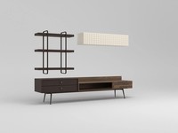 Braun Komplett WohnzimmermöBel Wandschrank Wohnwand Tv-StäNder Wandregale