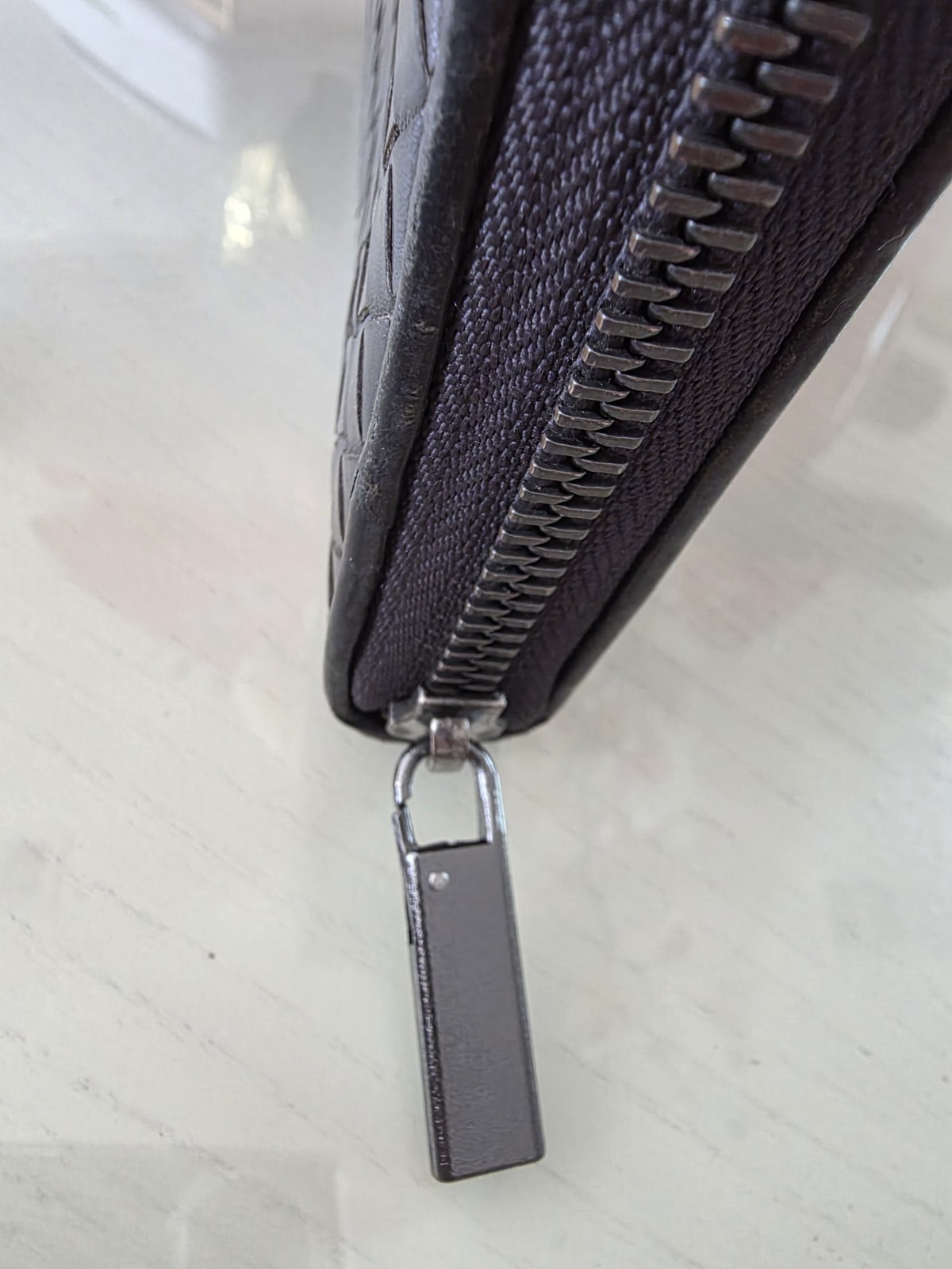 Bottega Veneta Intrecciato Woven Black Leather Zip-Around Long Wallet thumbnail 3