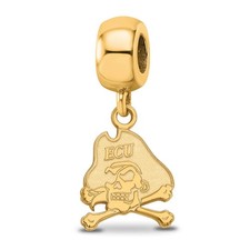 14k Gold Plated Silver East Carolina Univ. 'Pirate' Dangle Bead Charm