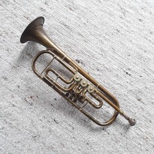 Vintage Trompete mit Drehventilen, Mayer Landau, REX 1 / USA, Messing