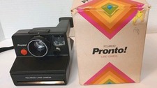Vintage Black Polaroid Pronto Land Instant Camera w/ Strap  Box