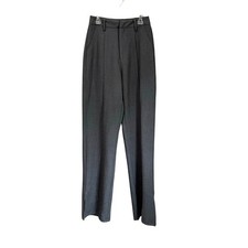 Pretty Little Thing Charcoal Gray Wide Leg Spilt Hem Trousers Size 4
