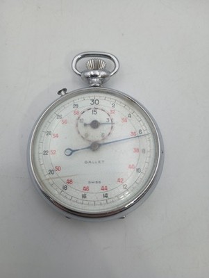 Vintage Gallet Swiss Stopwatch Tested And Working (Cracked Face)