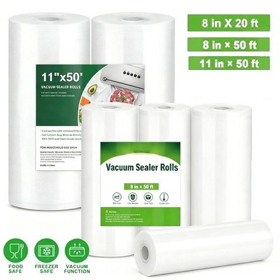8''x50' 11''x50' 8''x20' Rolls Vacuum Sealer Bags Food Saver Embossed Bags 4 Mil US