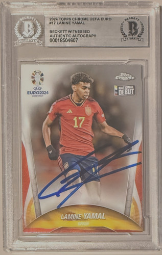 2024 Topps Chrome UEFA EURO #17 Spain Lamine Yamal Beckett Authentic Auto