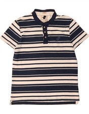 DANDY Mens T-Shirt Top XL Navy Blue Striped Cotton DX15