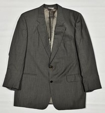 Vtg Hugo Boss Corleone USA Made Mens Wool 2 Piece Suit Jacket 44L Pants 39 Gray