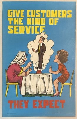 Vintage 1978 Bureau Of Business Practice Motivational Poster Service They Expect