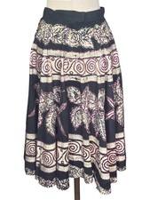 1950s Vintage Sequined Mexican Circle Painted Skirt - Size Small