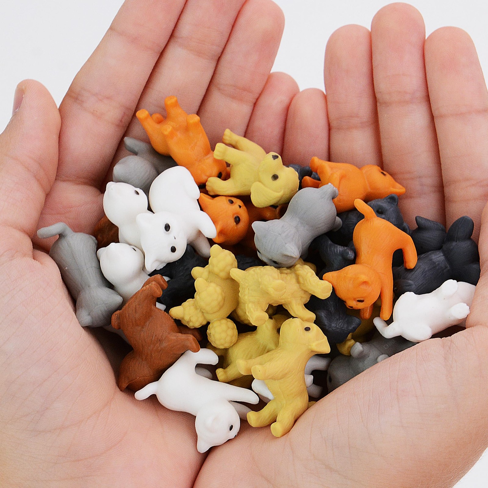 Assorted Mini Dog Cat And Dragon Figurines Bulk Prize Box Toys For Kids