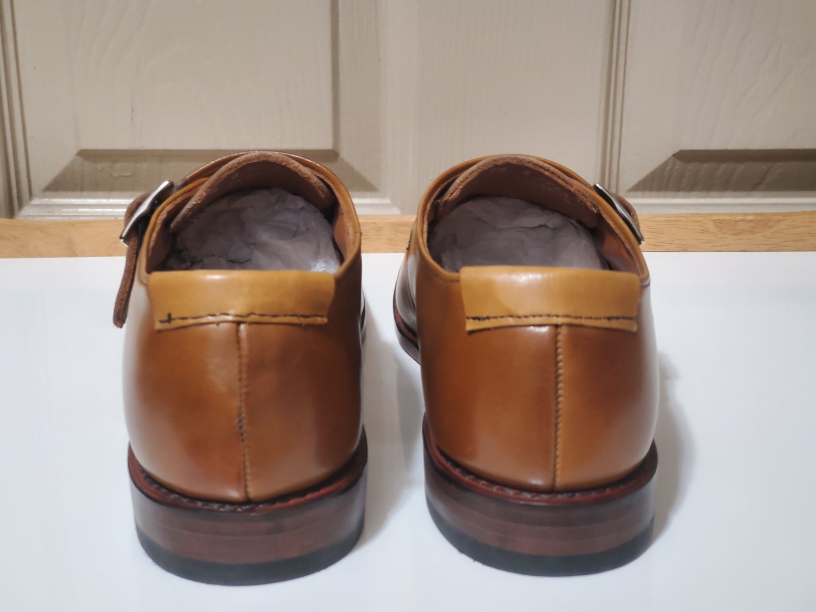 New Allen Edmonds Factory Second Plymouth Single Monk Strap Brown Shoes 7.5 E image 10