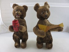 Mechanical Teddy Bears Guitar and Honey Pot Wind-Up Toys Vintage 60's Russian