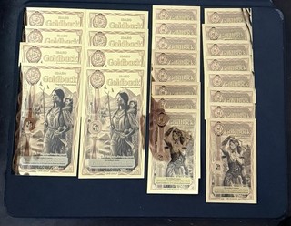 Idaho Goldback Fractional Gold Lot – (8) 1/2 & (16) 1/4 Goldback Notes 24k Gold