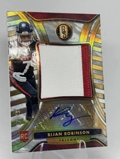 2023 Gold Standard BIJAN ROBINSON RPA White Gold Rookie Jumbo Patch Auto RC #/49