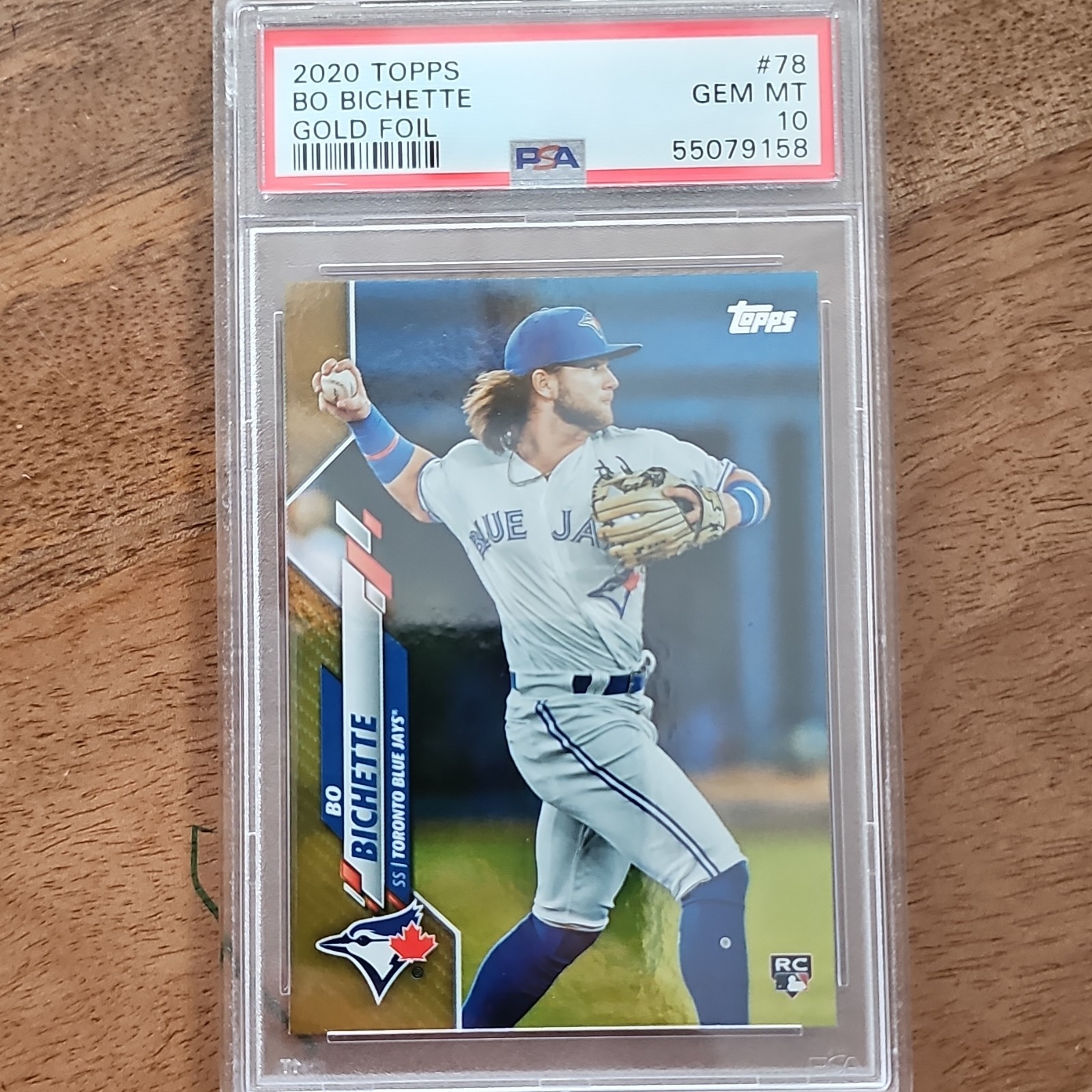 Topps 2020 Bo Bichette Toronto Blue Jays #78 Gold Foil RC PSA 10