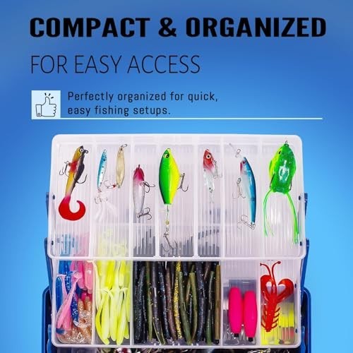 448-Pcs Fishing Lures Kit - 3-Layer Tackle Box Set with Hooks, Weights, Pliers & - Image 5