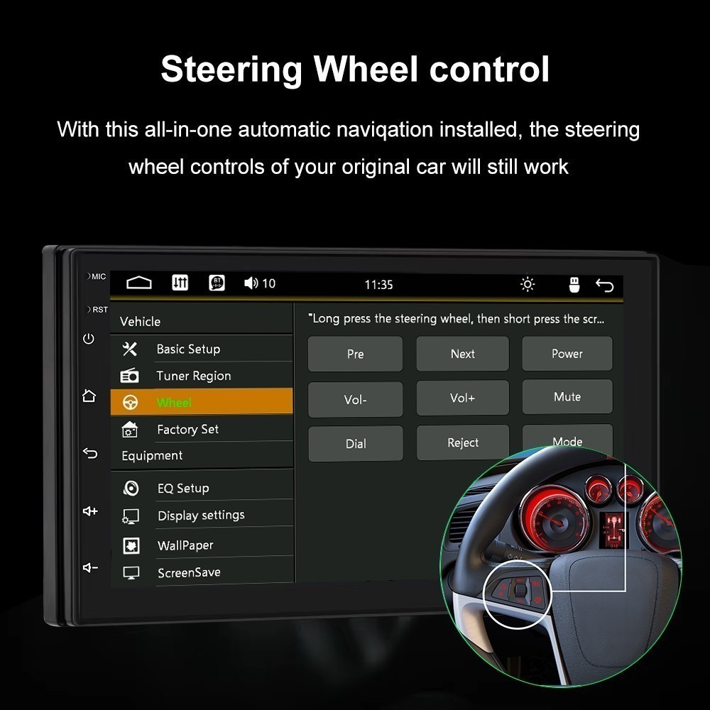 7" Double Din Car Stereo Apple/Android Auto MP5 Player Radio Bluetooth USB BT FM