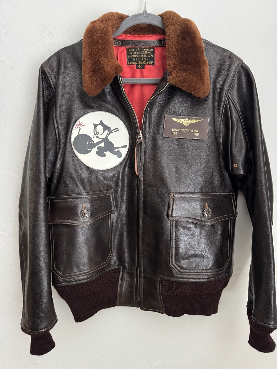 USN M-422A H.&L. Block Flight Jacket by Buzz Rickson's - Size 40/L
